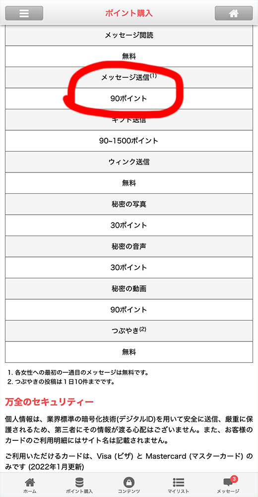 キャッチミートーク料金表